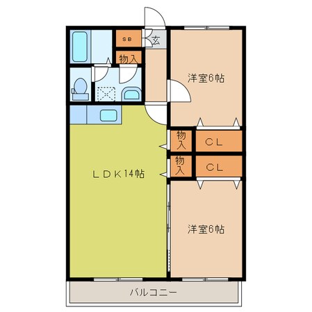 ビバライフ若山の物件間取画像